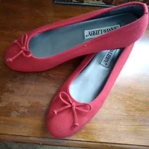 Sam and Libby Red Suede Flats | Size 10M